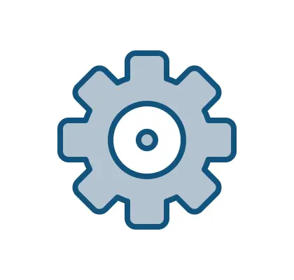 Icône grise représentant les paramètres