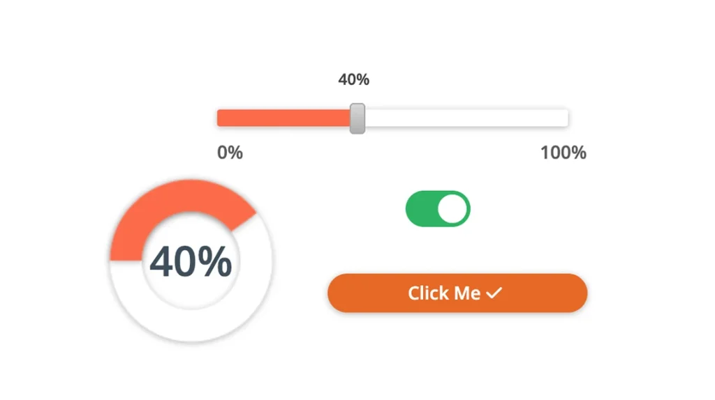 Progress bar and toggle at 40%