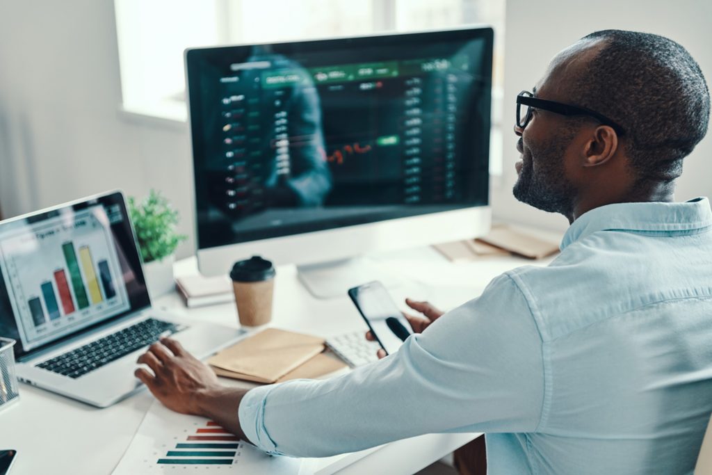 data pipeline concept; young man building data pipeline for the organization