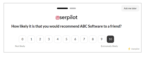 nps survey userpilot