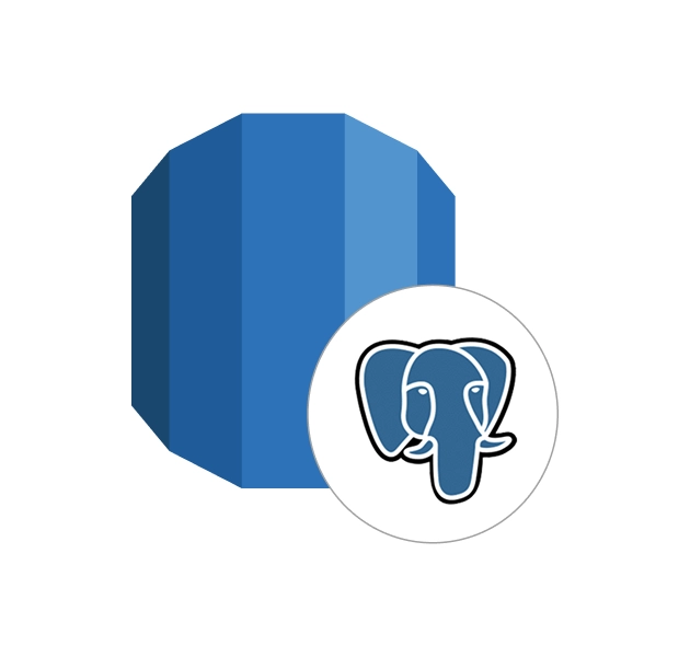 Amazon RDS with PostgreSQL logo