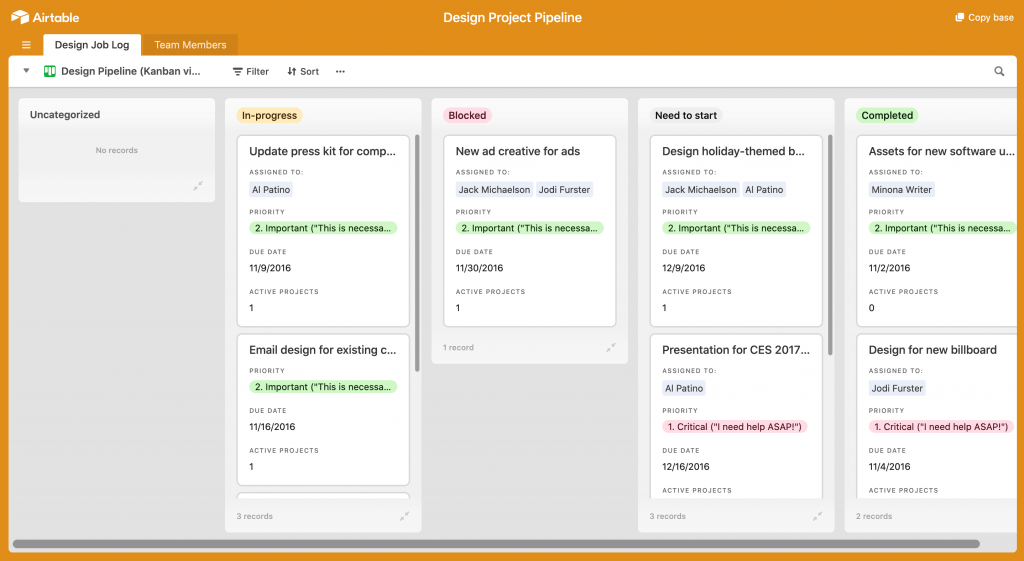 Airtable Project Pipeline Template Base