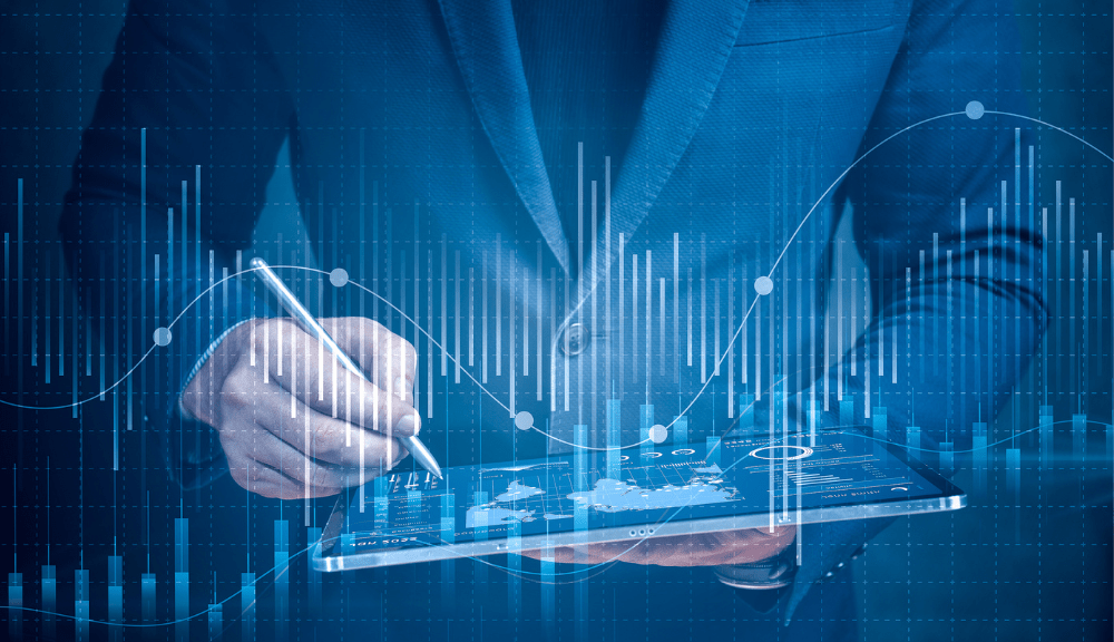 data streams coming out of a tablet