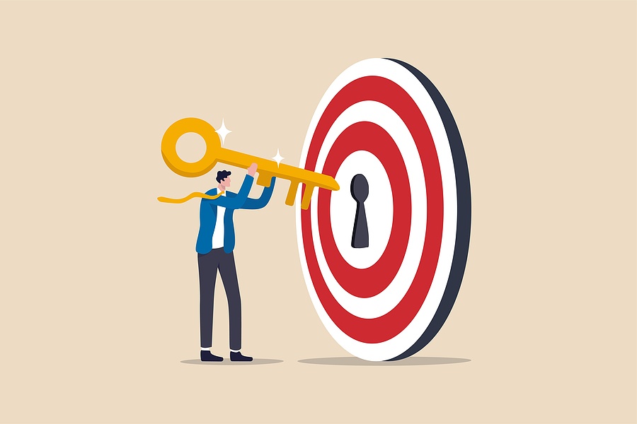 key to success and achieve business target, kpi, career achievem