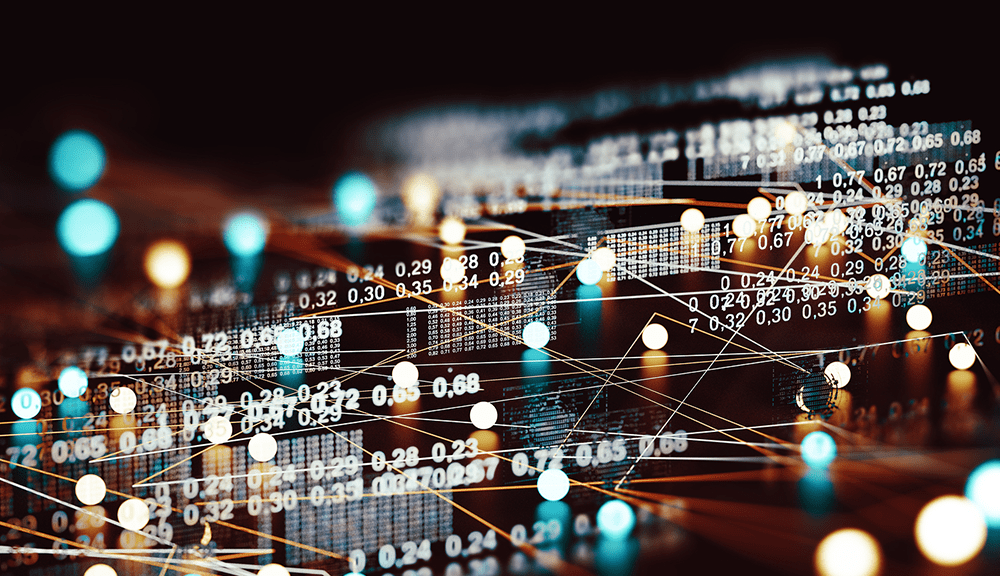 Abstract visualization of data and connections.