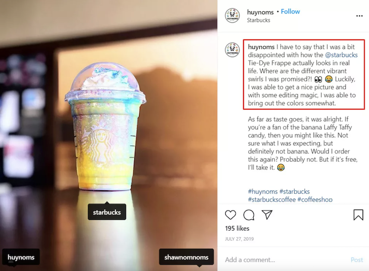 blog brand mentions instagram example