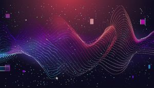 Colorful digital wave abstract background with dots