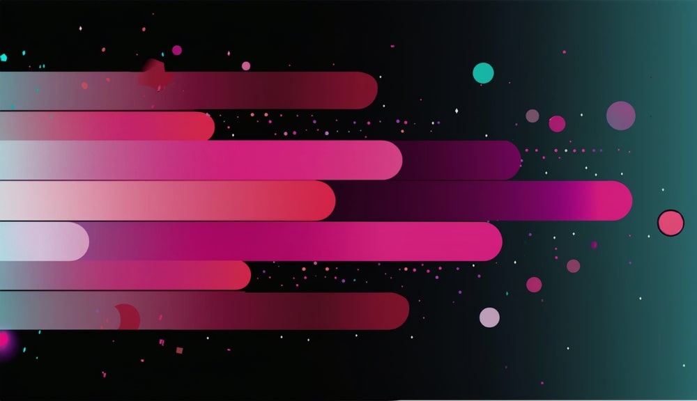 Abstract pink gradient bars with scattered dots