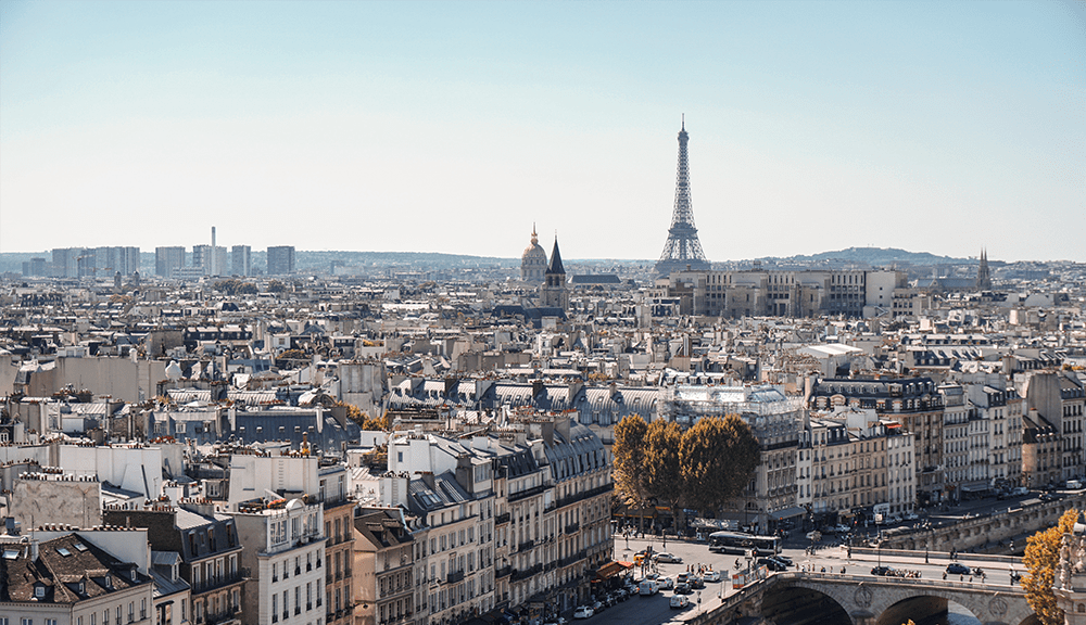 Paris skyline with Eiffel Tower view