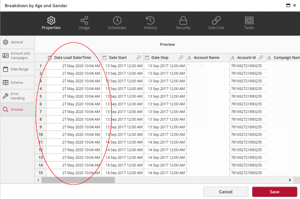 Clicdata Date Time Stamp Preview
