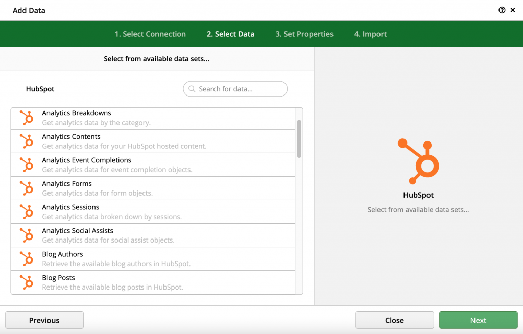 Clicdata Hubspot Data Integration