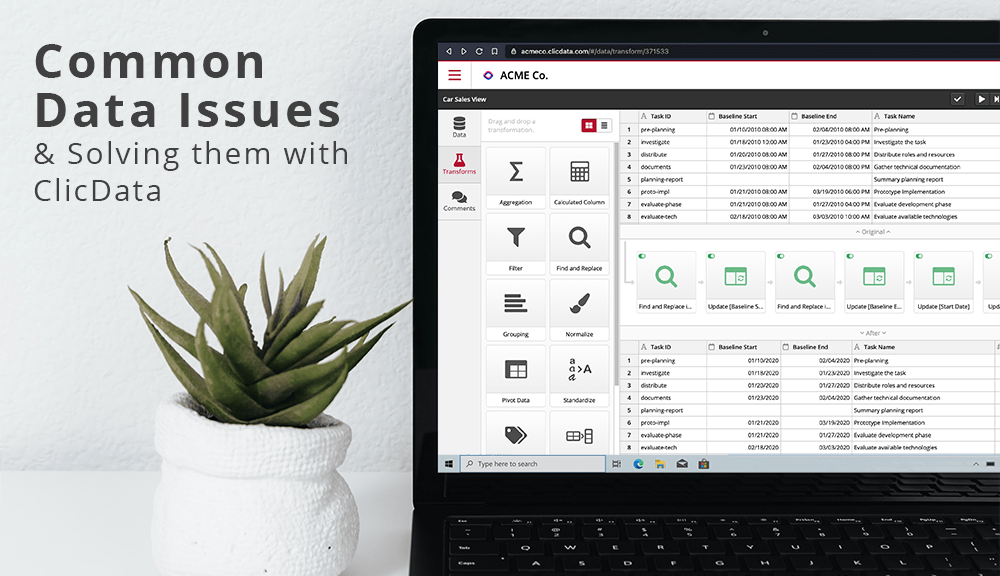 common data issues solutions using clicdata