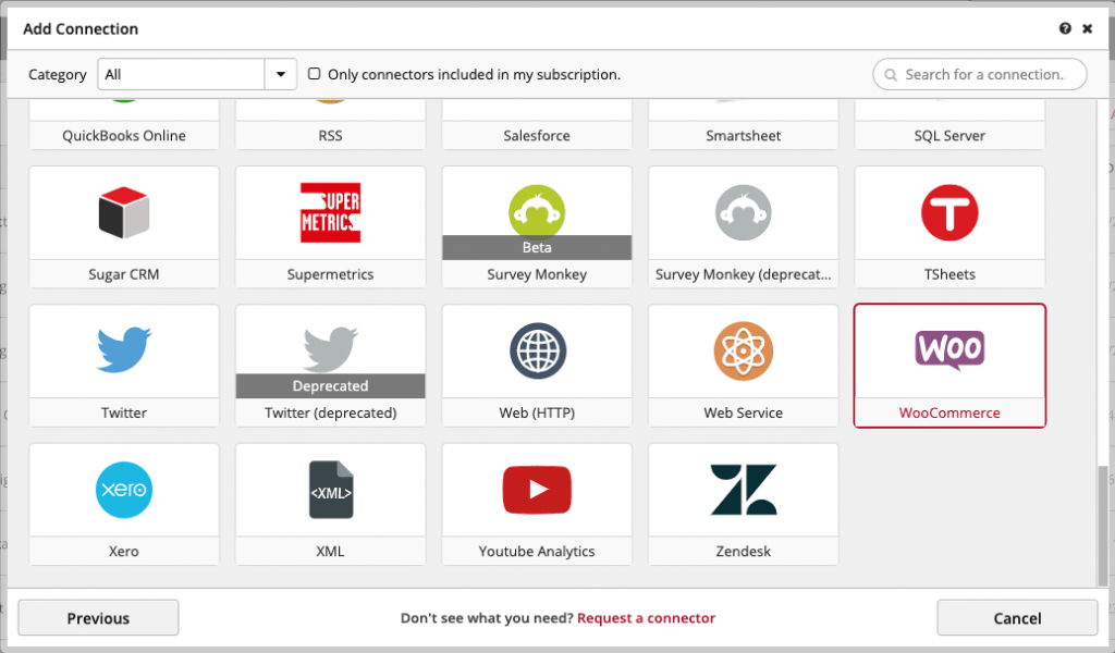 Connection Woocommerce Clicdata