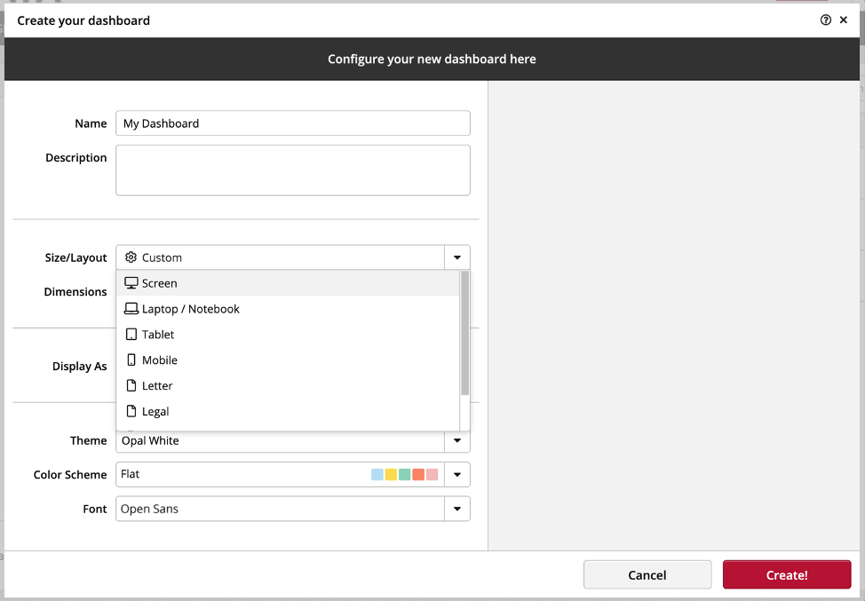 Dashboard Formats Clicdata