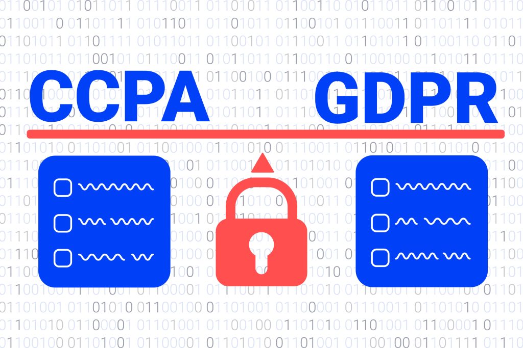 image showing the comparaison between ccpa and gdpr