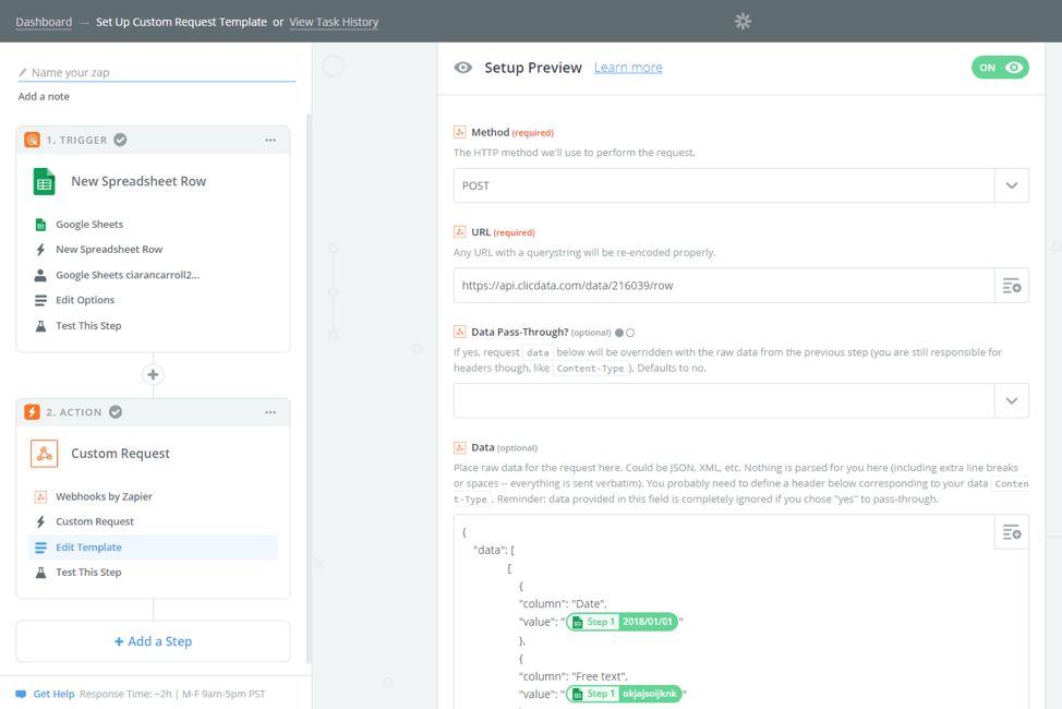 Define Api Call In Zapier