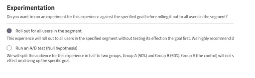 experimentation in ab test