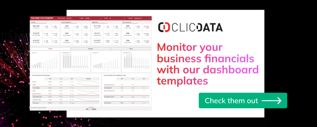 financial dashboard templates banner