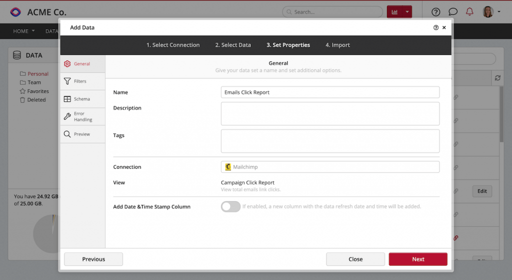 Import Data Mailchimp Clicdata Integration