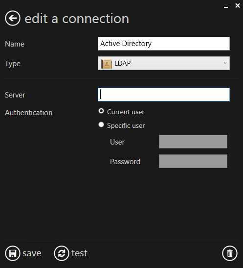 You can also leave all the fields blank ; DataLoader will connect to the domain server as the current user