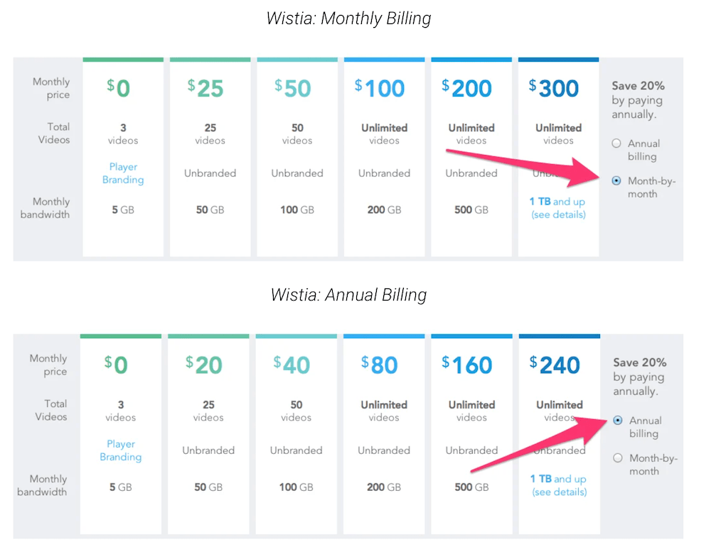 Monthly Yearly Subscription Pricing