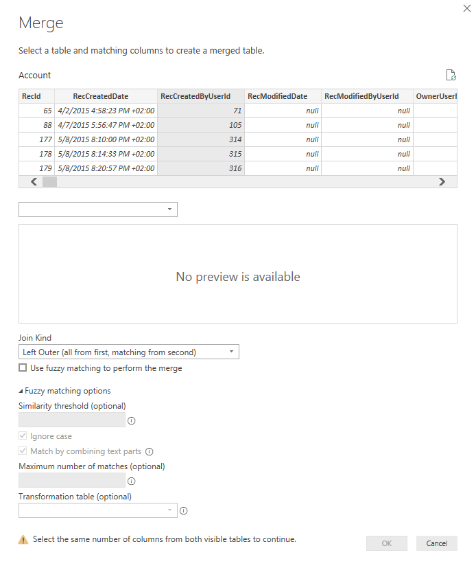 Power Bi Data Merge