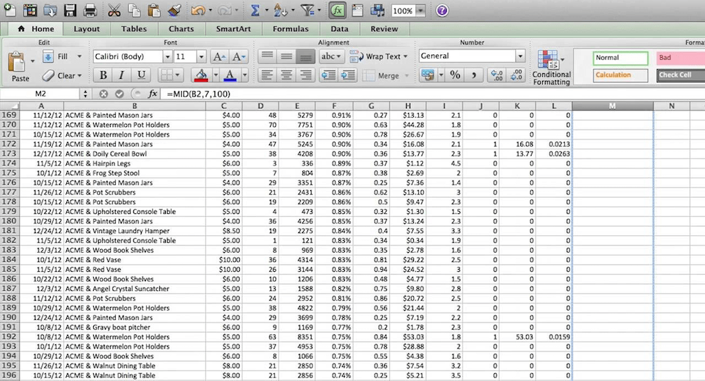 Raw Dataset Excel Sheet