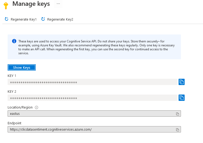 sentiment analysis keys