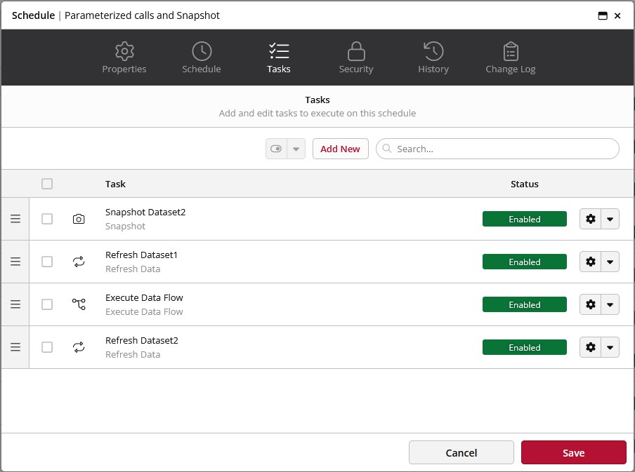snapshot parameterized call