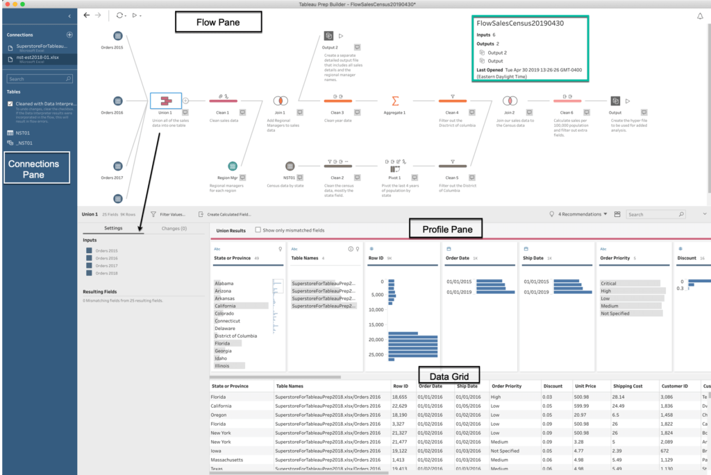 tableau prep builder interface