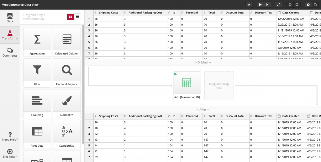 Transform Data Woocommerce Clicdata Data Warehouse