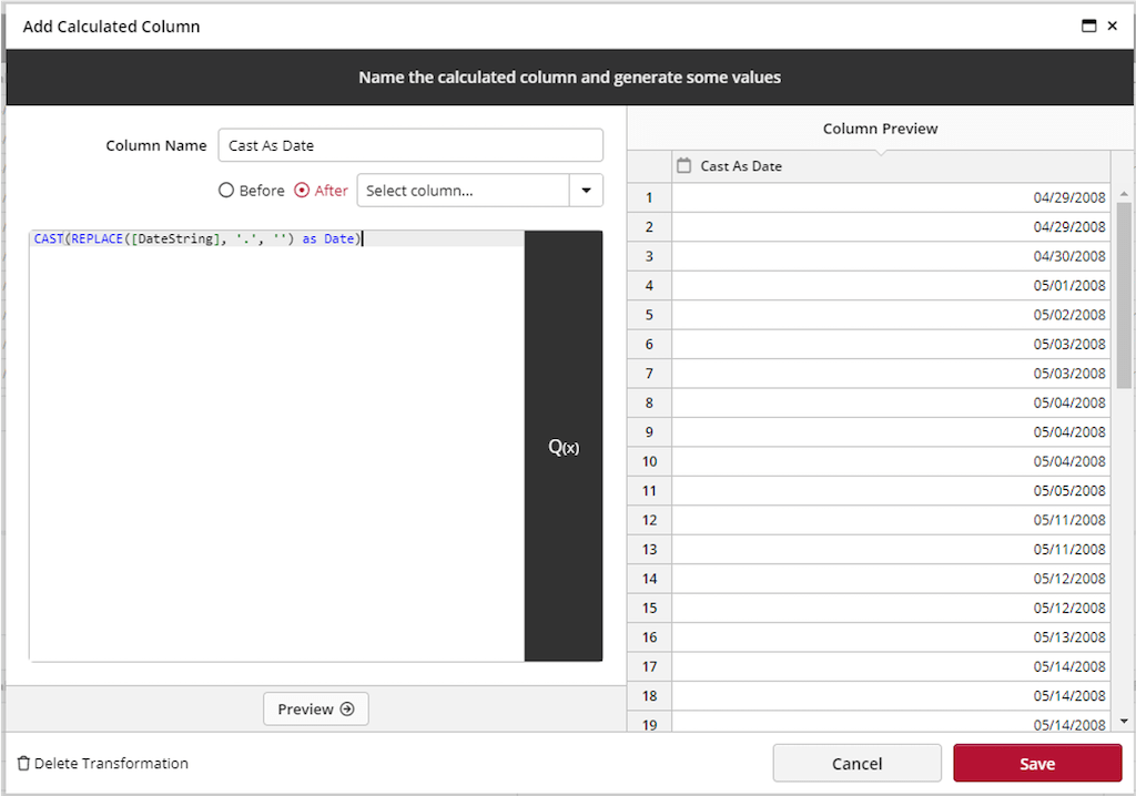 using tsql cast