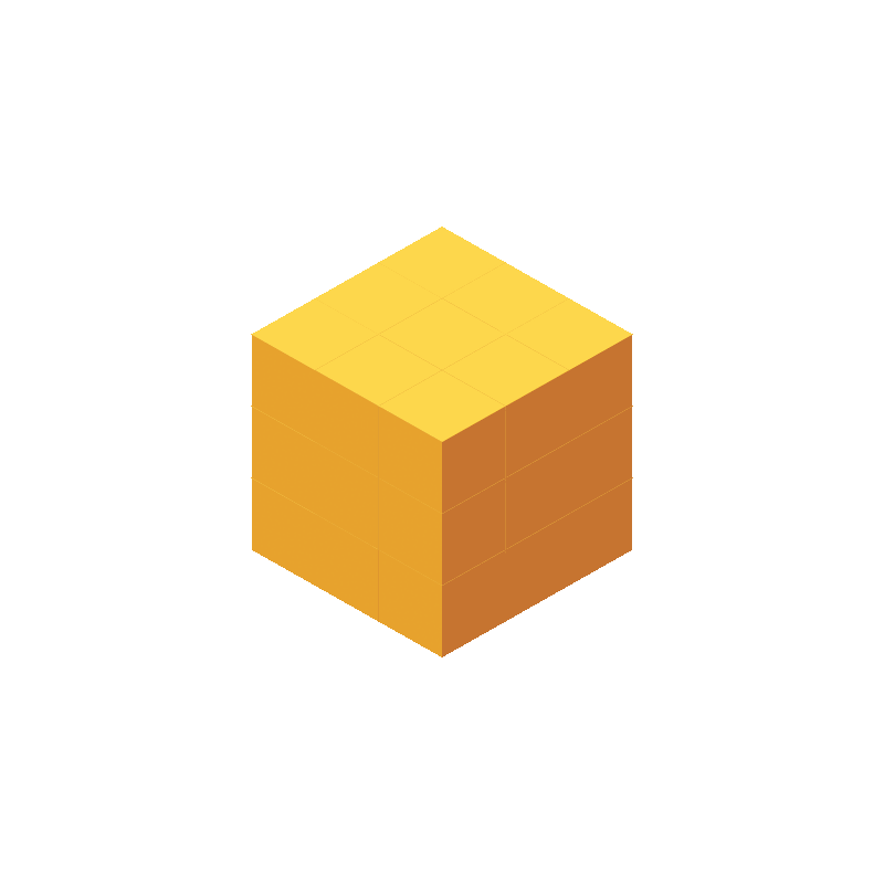 Stack of orange cubes in isometric view