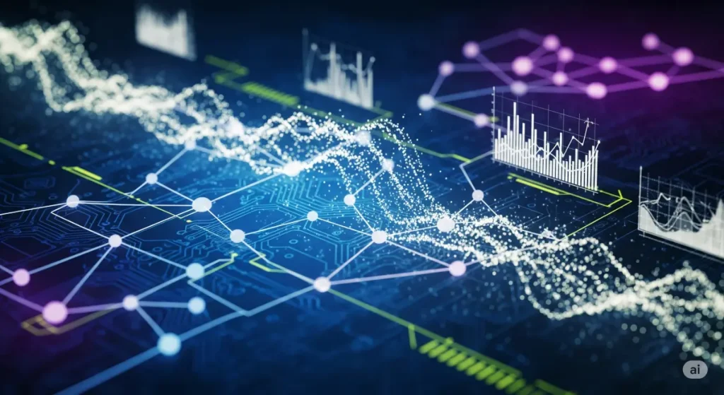 Abstract digital data visualization graph