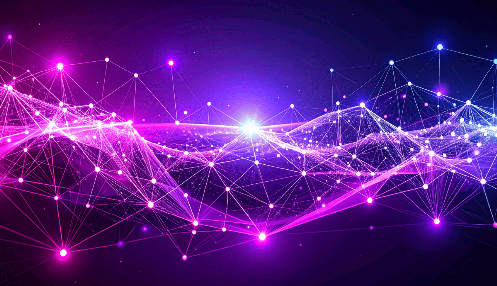 Neon purple digital web spectrum background