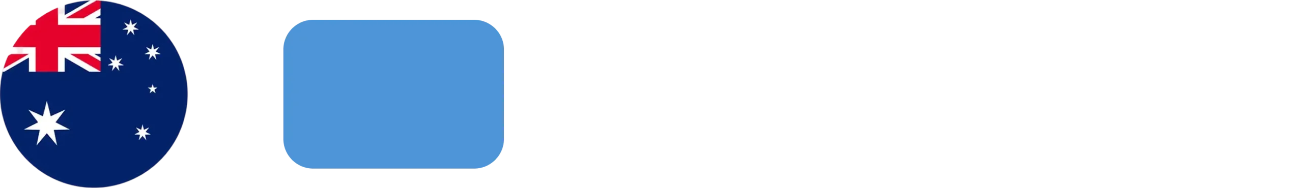 Australian flag icon with blue rectangle background.