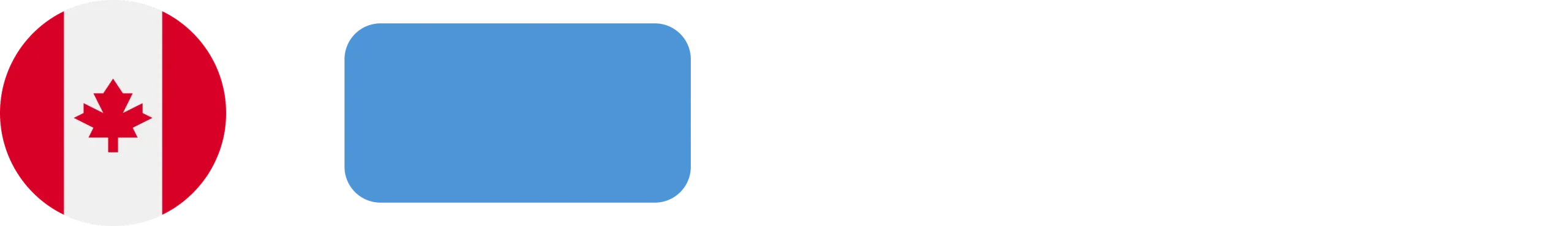 Canada flag followed by blue rectangle