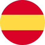 Spanish flag, red and yellow circular design.