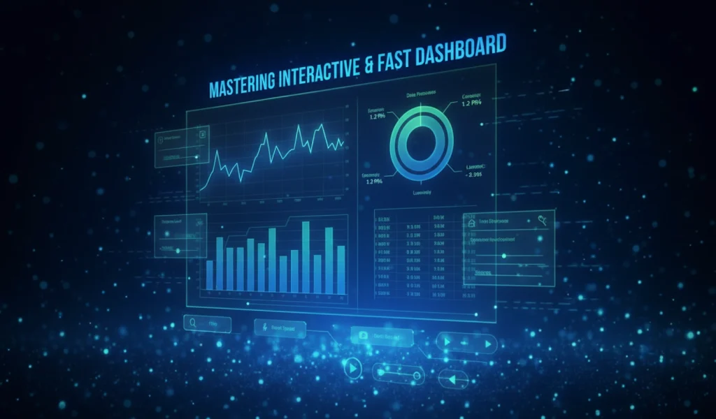 Digital dashboard with graphs and analytics displayed.