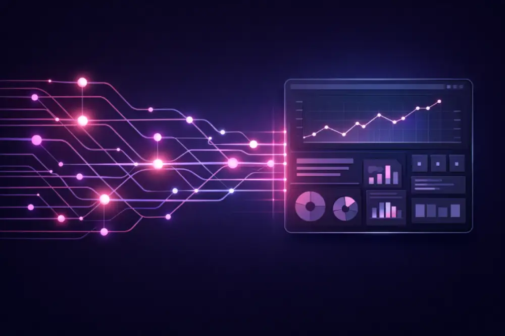 Digital data visualization with graphs and circuits.