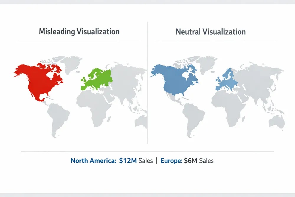 Comparison of misleading and neutral maps