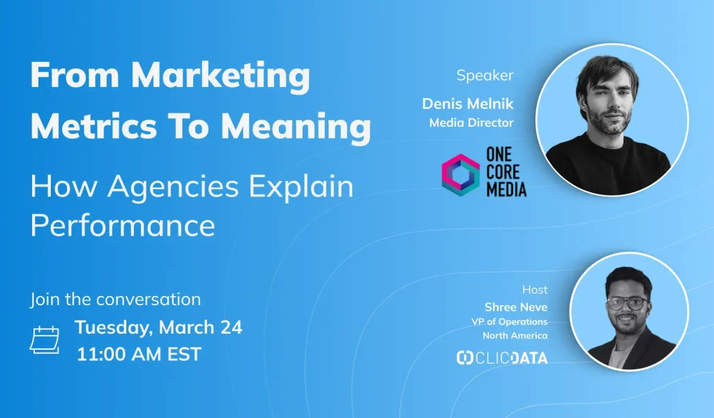 Webinar on marketing metrics, March 24, 11 AM EST.